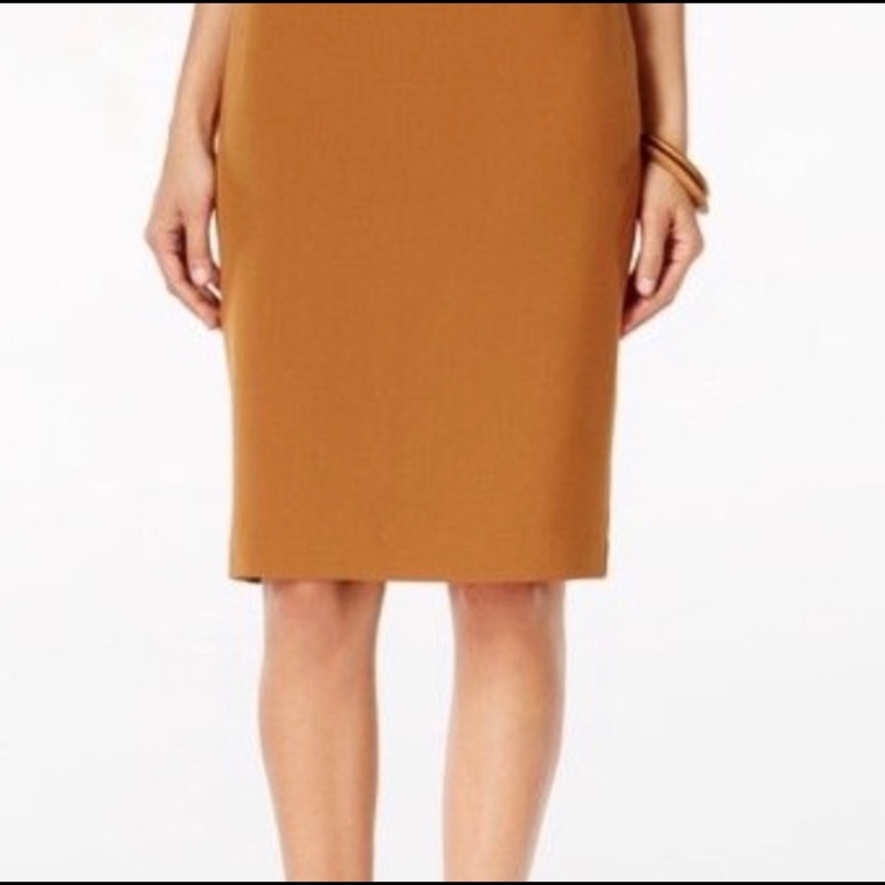 Camel colored pencil skirt